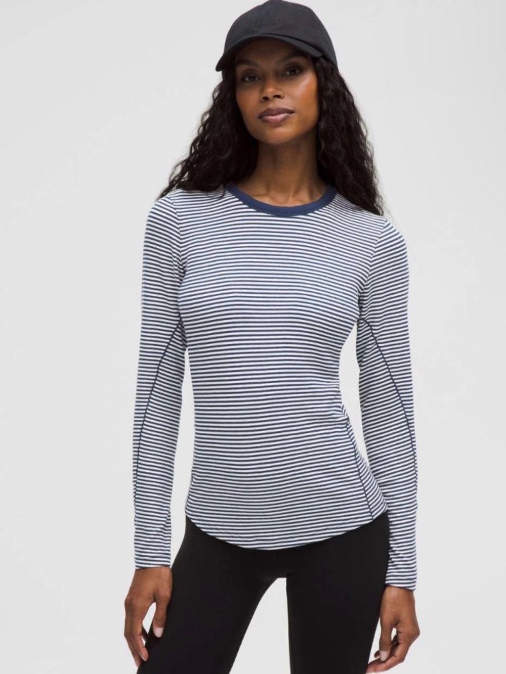 Lululemon Hold Tight Long-Sleeve Shirt Navy/White